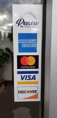 All major credit / debit cards accepted