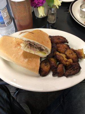 Cuban sandwich and sweet plantains