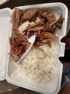 White rice, pernil