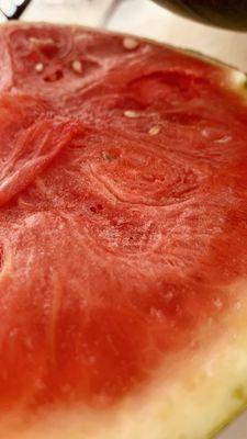 Dented watermelon on the inside