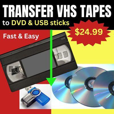 VHS TRANSFER TO DVD OR USB STICK