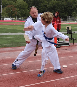 Master P's World Class Tae Kwon Do supporting the 2015 Strides for SPARC with demonstrations and a high energy warm up for the runners !