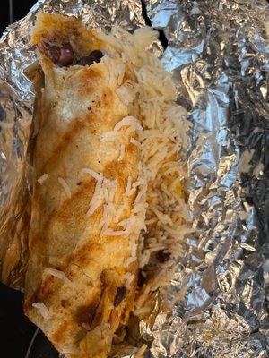 This is supposed to be a burrito. Ordered to go, pretty sloppy when I opened it up to eat it. Disappointed.