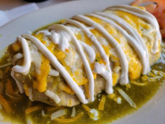 The chile verde wet burrito.  Get it!