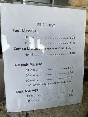 Price List