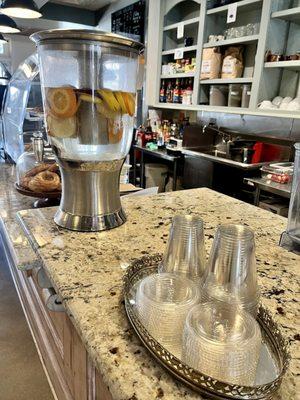 Infused citrusy water free to customers