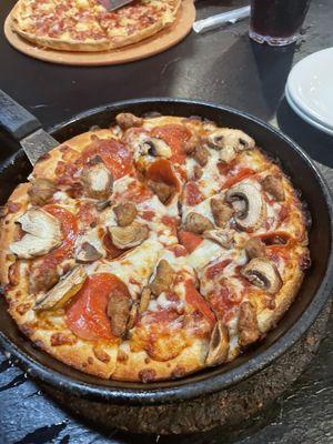 Sausage pepperoni and mushroom