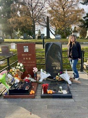 11.30.24 the saddest thing about Bruce Lee's grave, of course, is that it sits right next to the grave of his son