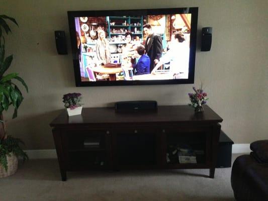 Pioneer 60" plasma with Bose surround sound.  Custom remote and clean install!