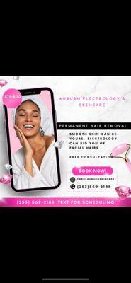 Free Electrology Consultations! 
Text (253) 569-2188 For More Information