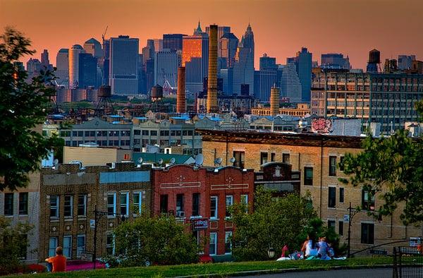 Beautiful view of the New York City skyline from Sunset Park