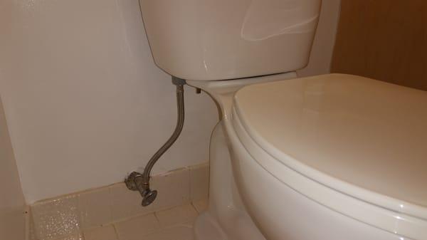 New round bowl toto toilet install with new angle stop and flex supply line..