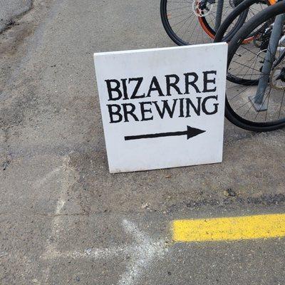 The sign outside of Bizarre Brewing!