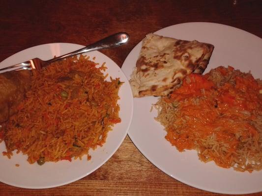 Garlic Naan, Lamb Biryani, Chicken Tikka Masala