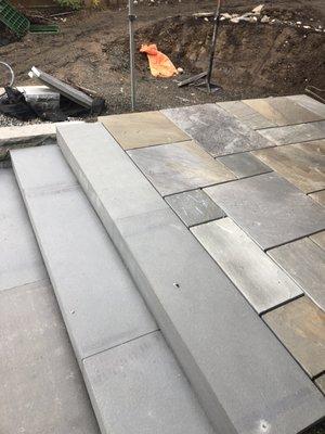 Paver patio and stairs