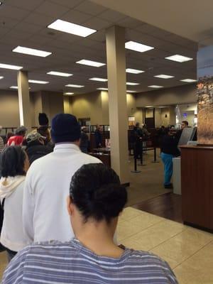 Took over 30 minutes of waiting in line to see a teller.