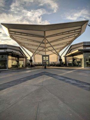 Main entrance. Lower and upper levels