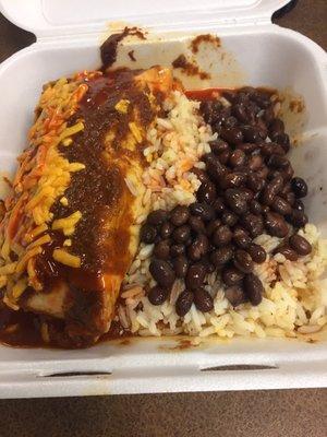 Chicken enchilada w/ rice & beans