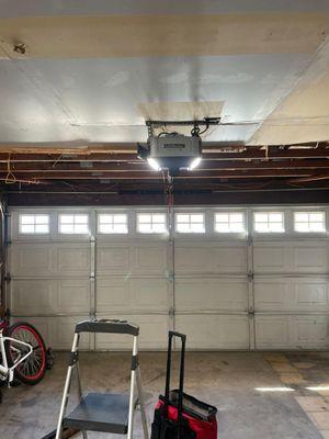 Garage door motor installation