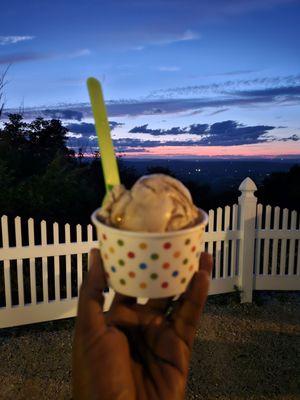 Two scoop, coffee and butter pecan YUM!