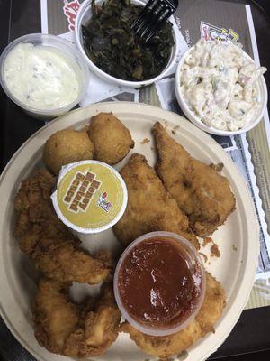 Chicken tenders and fish combo