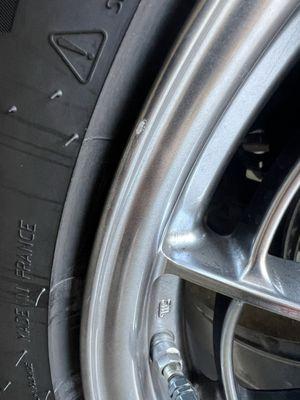 Small damage to wheel.