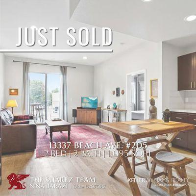 Just Sold!
13337 Beach Ave, #205
2+2, 1095 sqft

Nina Barazi