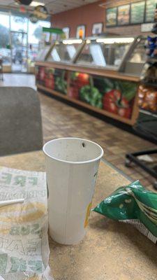 More bugs... I can't even. This is my 3rd refill because bugs keep falling in. I can't even finish my food. I'm outta here.