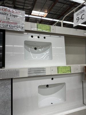 A few of the available countertop and Sinks available