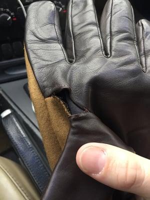 Saks Fifth Avenue brand gloves ripped after 1 month. Avoid the store brand clothing there.