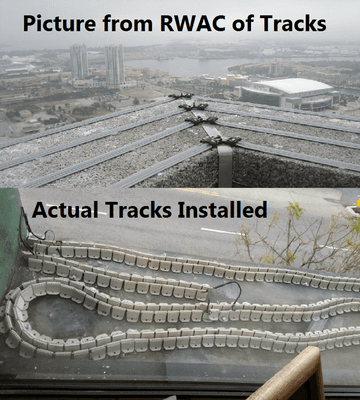 Pictures of track prior to install and track that was actually installed