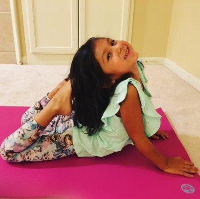 Mini yogini! My baby girl showing me her new favorite pose :)