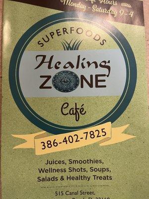 Superfoods Cafe' inside the Healing Zone