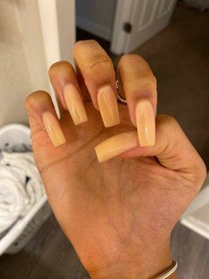 Nude nails.