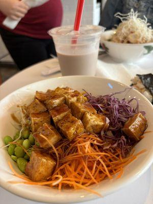 Fried Tofu Teriyaki Bowl