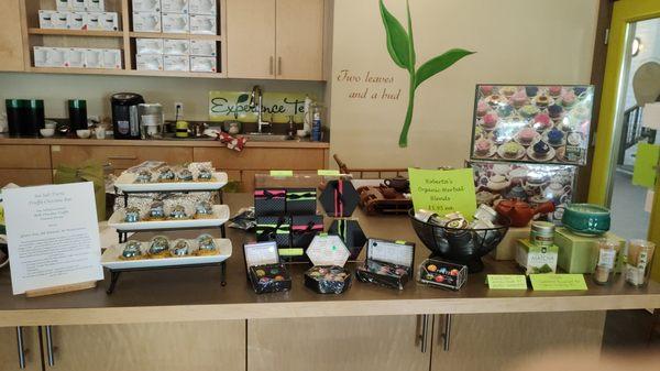 Chocolates on display at Experience Tea