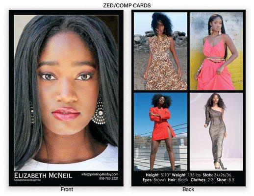 MODELS COMP CARDS