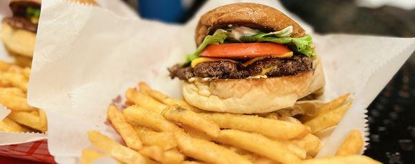 Cheeseburger with fries!