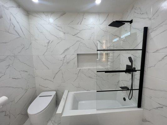 Tile bathroom walls