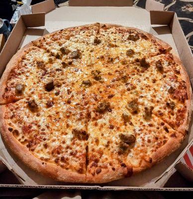 XL New York Style Crust with Italian Sausage and Extra Cheese