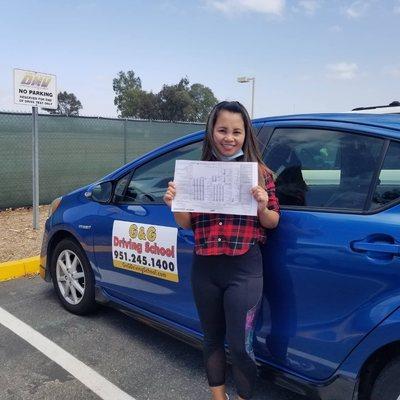 Maria Kristina passes the driving test!