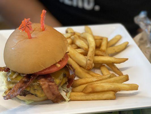 Burger and fries