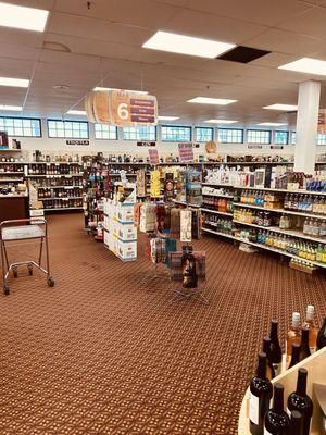 Viewing area of different wines and liquor.  Also displays the numbered location sign.