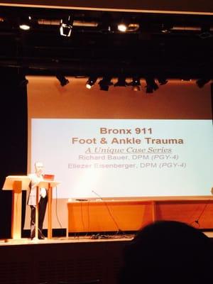 Dr. Goez delivering a lecture on Foot & Ankle Trauma in Salamanca Spain.