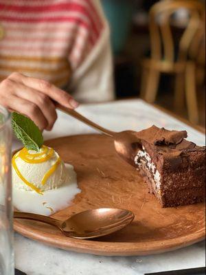 Black Forest Cake, Vanilla Ice Cream