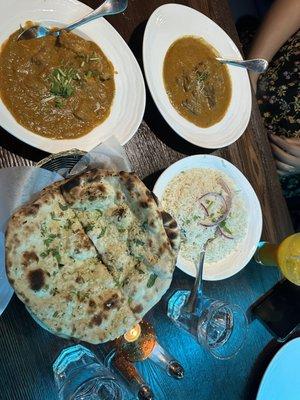 Chicken Korma and Rogan Josh.  Soo good