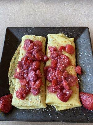 Cream cheese crepes. Delicious.