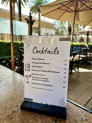 DRINKS MENU.