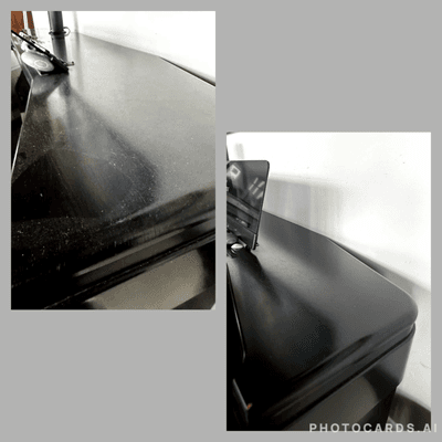 Before and After dusting and polishing.