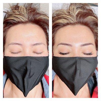 Microblading abs eyelashes extensions